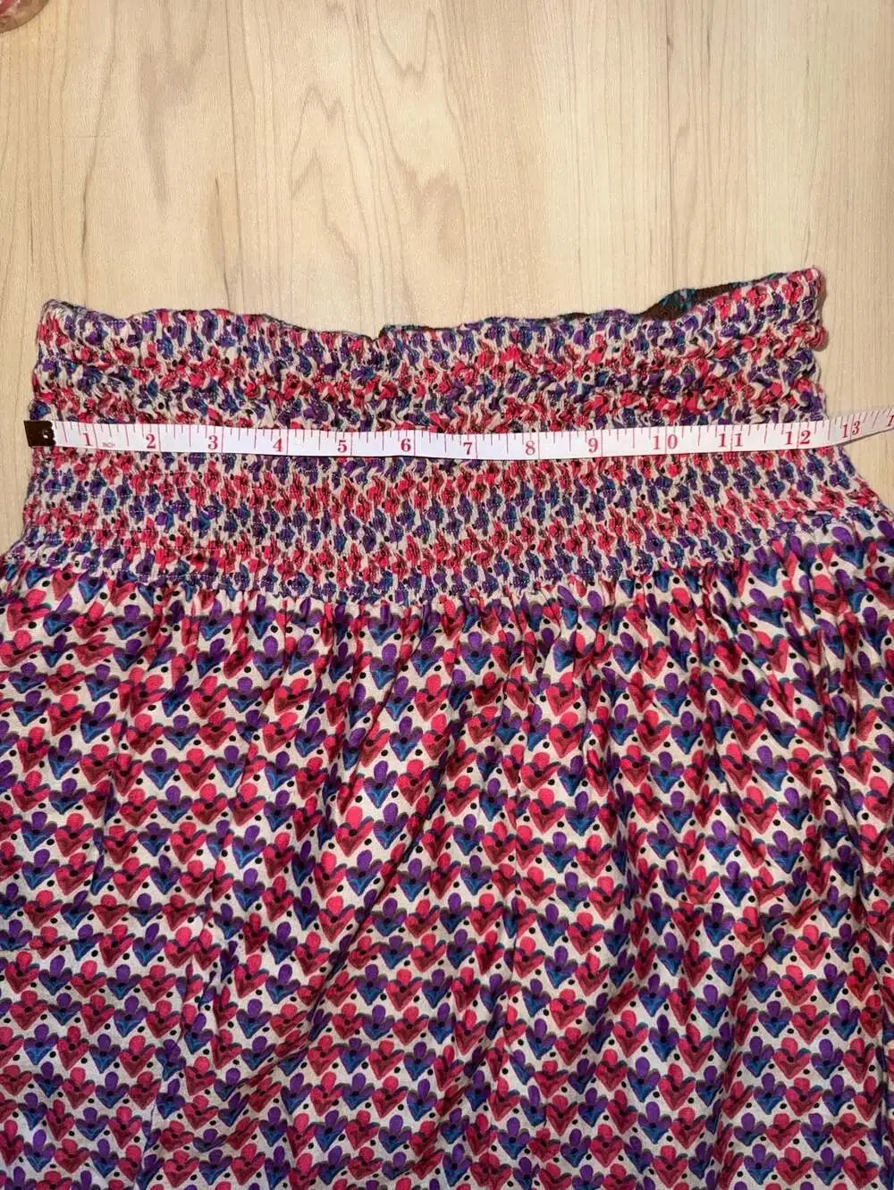 Natural Life Reversible Smocked Waist Skirt Size S